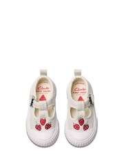 Clarks Silver Wide Fit (G) Fabric Foxing Berry Toddler Canvas Shoes - Image 5 of 7