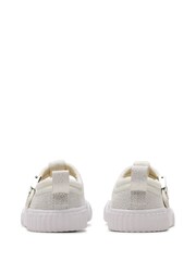 Clarks Silver Wide Fit (G) Fabric Foxing Berry Toddler Canvas Shoes - Image 6 of 7
