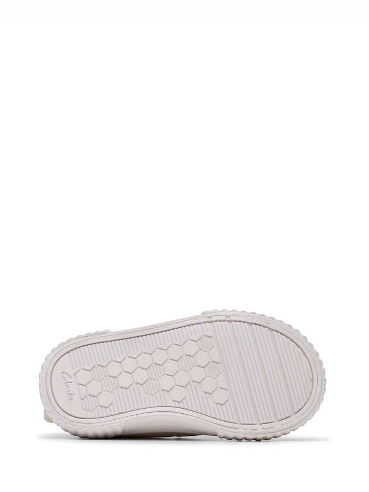 Clarks Silver Wide Fit (G) Fabric Foxing Berry Toddler Canvas Shoes - Image 7 of 7