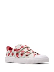 Clarks Strawberry Standard Fit (F) Kids Foxing Canvas Trainers - Image 3 of 7