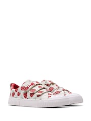 Clarks Strawberry Standard Fit (F) Kids Foxing Canvas Trainers - Image 4 of 7