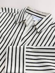 Black/White Wrap 100% Cotton Striped Blouse - Image 2 of 3