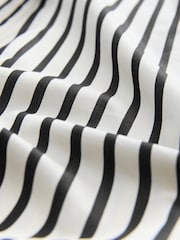 Black/White Wrap 100% Cotton Striped Blouse - Image 3 of 3