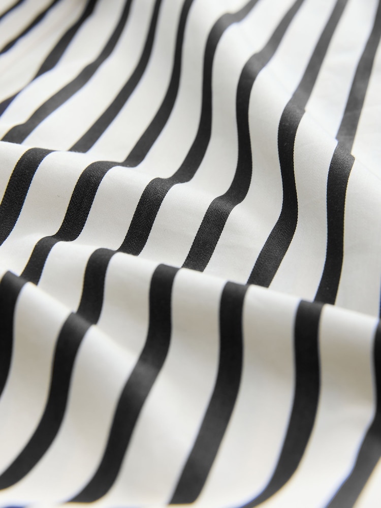 Black/White Wrap 100% Cotton Striped Blouse - Image 3 of 3