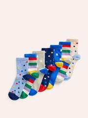 Boden Blue Ribbed Socks 7 Pack - Image 1 of 2