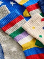 Boden Blue Ribbed Socks 7 Pack - Image 2 of 2
