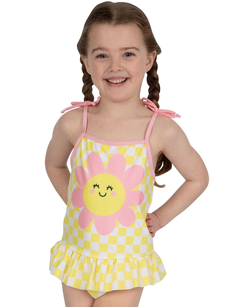 Harry Bear Yellow Flower Pattern Swimsuit With Bows - Image 1 of 9