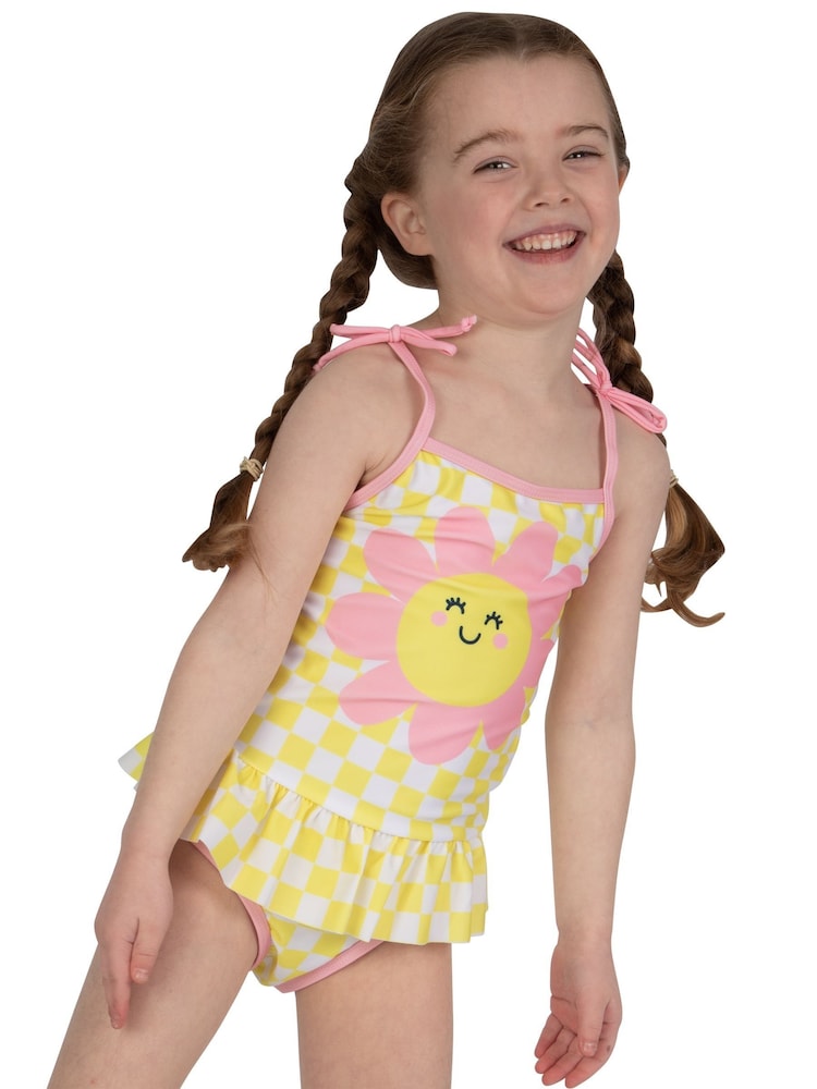 Harry Bear Yellow Flower Pattern Swimsuit With Bows - Image 2 of 9