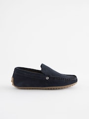 Suede Navy Wide Fit (G) Loafers - Image 2 of 6