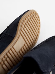 Suede Navy Wide Fit (G) Loafers - Image 4 of 6