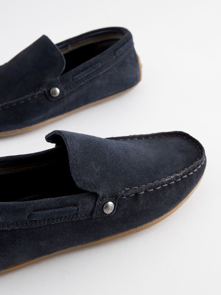 Suede Navy Wide Fit (G) Loafers - Image 5 of 6