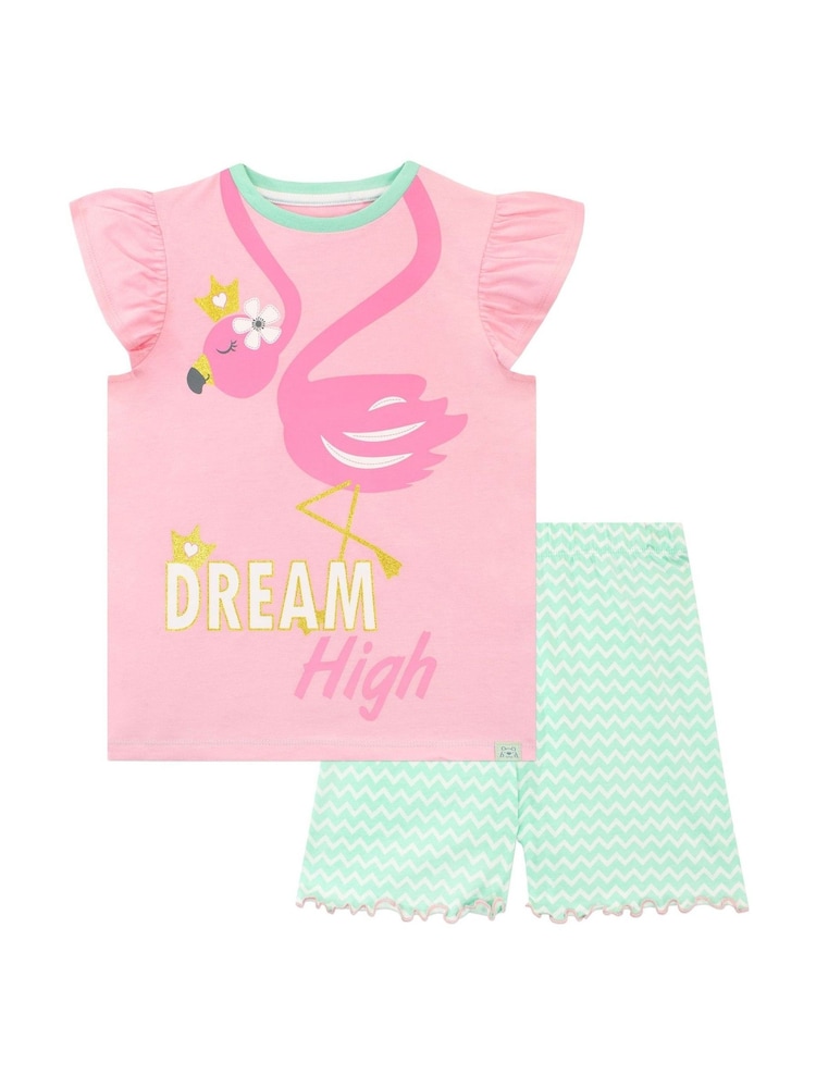 Harry Bear Pink Flamingo Short 100% Cotton Pyjamas - Image 2 of 6 Harry Bear Pink Flamingo Short 100% Cotton Pyjamas - Image 2 of 6