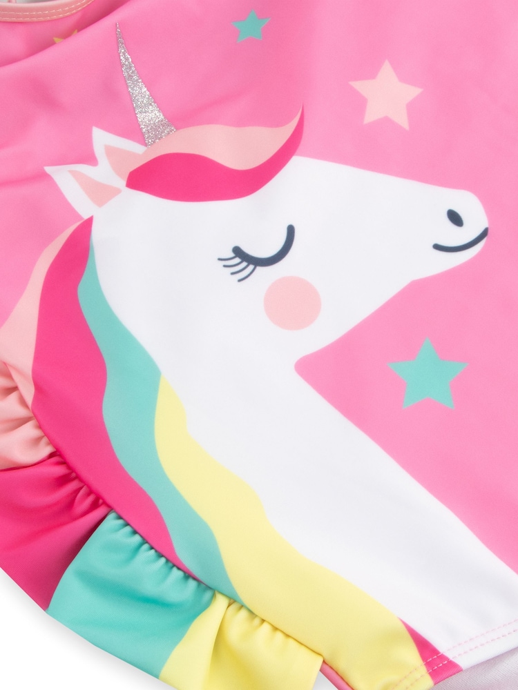 Harry Bear Pink Glitter Unicorn Swimsuit - Image 4 of 4