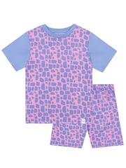 Harry Bear Pink Animal Print Pattern Short 100% Cotton Pyjamas - Image 1 of 4