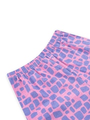 Harry Bear Pink Animal Print Pattern Short 100% Cotton Pyjamas - Image 4 of 4