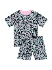 Harry Bear Pink Animal Print Pattern Short 100% Cotton Pyjamas - Image 1 of 5