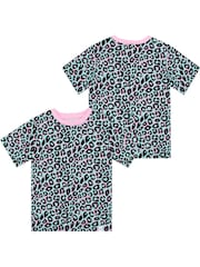 Harry Bear Pink Animal Print Pattern Short 100% Cotton Pyjamas - Image 2 of 5
