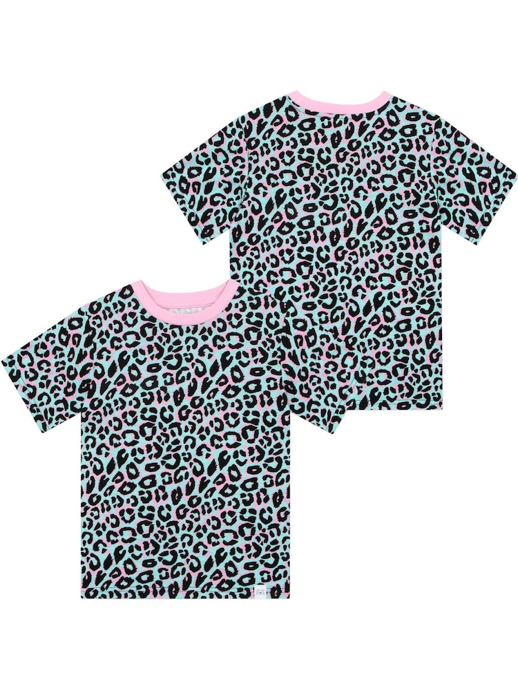 Harry Bear Pink Animal Print Pattern Short 100% Cotton Pyjamas - Image 2 of 5