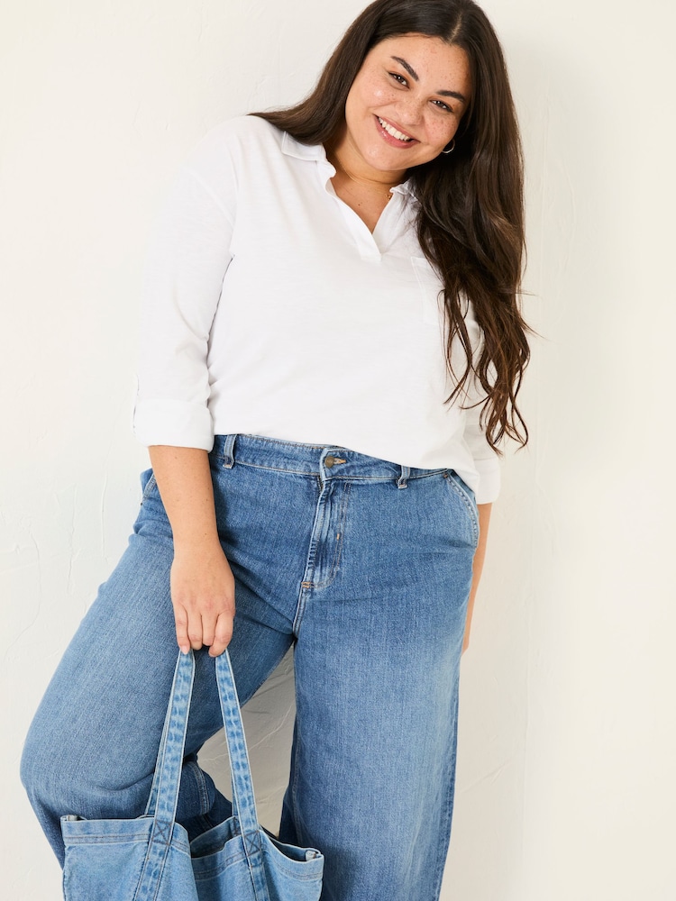 FatFace Paige White 100% Cotton Jersey Shirt - Image 5 of 10