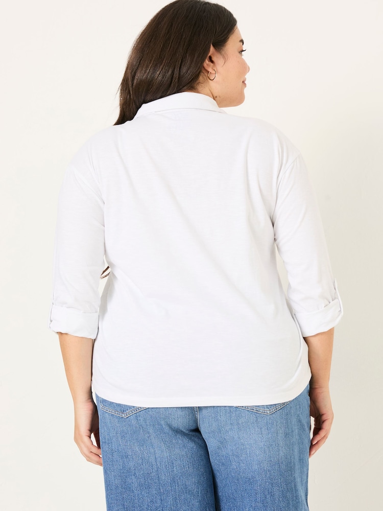 FatFace Paige White 100% Cotton Jersey Shirt - Image 6 of 10