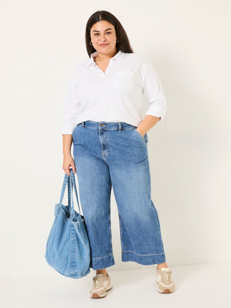 FatFace Paige White 100% Cotton Jersey Shirt - Image 7 of 10