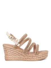 Pavers Brown Embellished Platform Espadrilles - Image 1 of 5