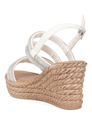 Pavers Silver Embellished Platform Espadrilles - Image 3 of 5