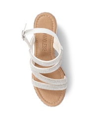 Pavers Silver Embellished Platform Espadrilles - Image 4 of 5