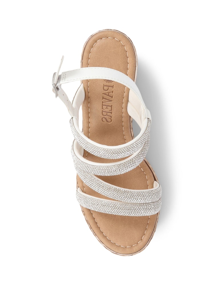 Pavers Silver Embellished Platform Espadrilles - Image 4 of 5