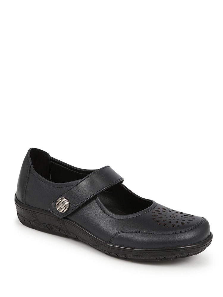 Pavers Blue Leather Mary-Janes Shoes - Image 2 of 5
