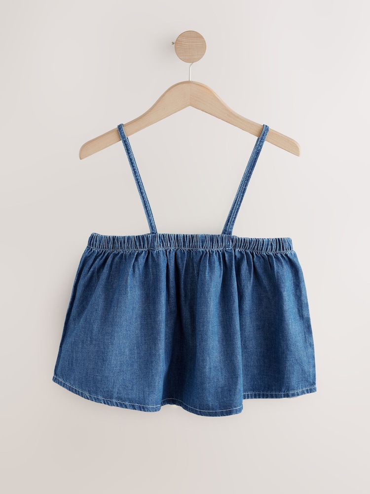 Blue Denim Denim Strappy Top - Image 1 of 3