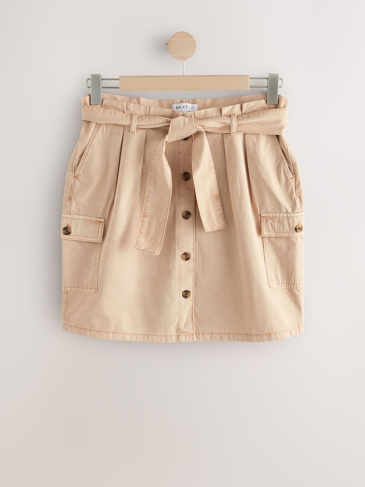 Stone Pocket Bag 100% Cotton Cargo Skirt - Image 1 of 4