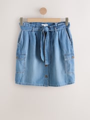 Blue Denim Pocket Bag Denim Skirt - Image 1 of 1