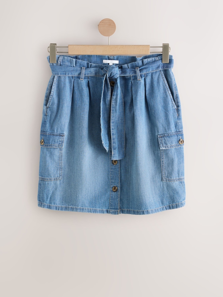 Blue Denim Pocket Bag Denim Skirt - Image 1 of 1
