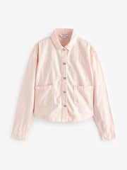 Pink Full Sleeves Shacket 100% Cotton Twill Shirt - Image 1 of 1