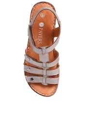 Pavers Natural Ladies Leather T-Bar Sandals - Image 4 of 5