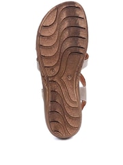 Pavers Natural Ladies Leather T-Bar Sandals - Image 5 of 5