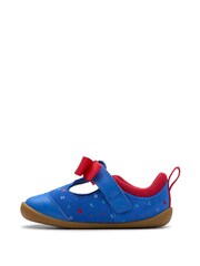 Clarks Blue Wide Fit (G) Print Roal Dahl Pre-Walker Bow Toddler Shoes - Image 2 of 7