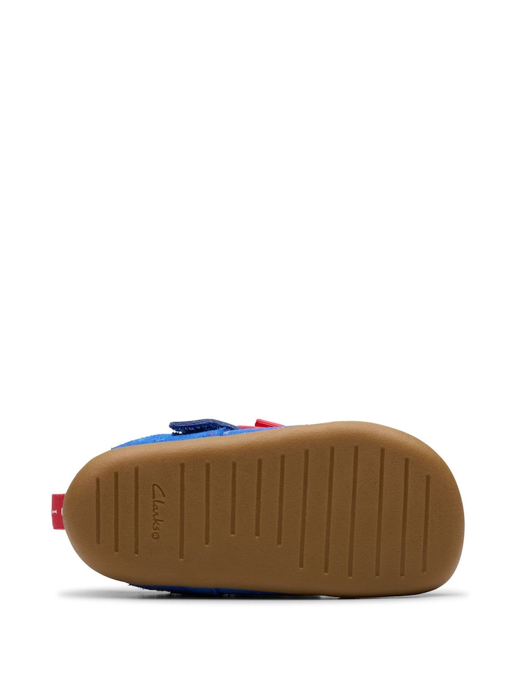 Clarks Blue Wide Fit (G) Print Roal Dahl Pre-Walker Bow Toddler Shoes - Image 7 of 7