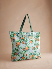 Cath Kidston Green Oranges Paddington Large Foldaway Tote - Image 5 of 8
