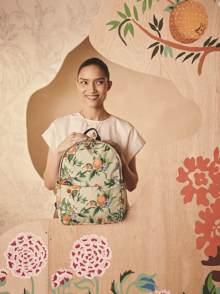 Cath Kidston Green Oranges Paddington Compact Backpack - Image 1 of 6