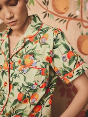 Cath Kidston Green Oranges 100% Cotton Paddington Short Pyjamas Set - Image 3 of 7