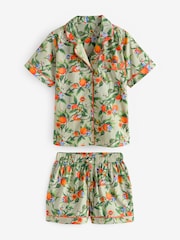 Cath Kidston Green Oranges 100% Cotton Paddington Short Pyjamas Set - Image 5 of 7