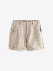 Stone Stripe 100% Linen Shorts - Image 1 of 3
