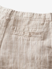 Stone Stripe 100% Linen Shorts - Image 3 of 3