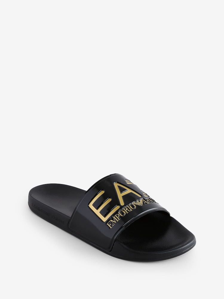 Emporio Armani Rubber Logo Sliders - Image 2 of 5