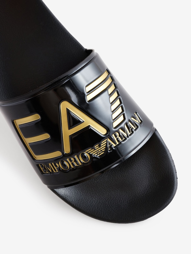 Emporio Armani Rubber Logo Sliders - Image 5 of 5