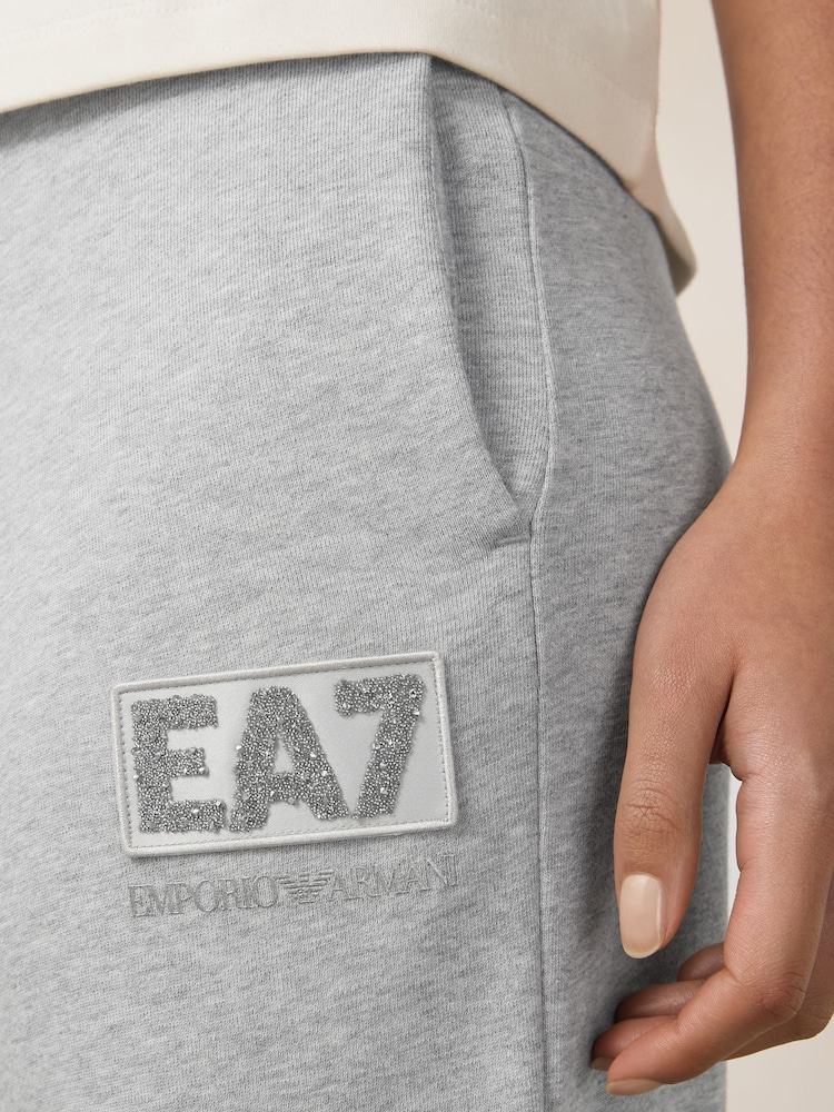Emporio Armani Ea7 grijze wijde broek met glinsterend logo en stretch - Image 3 of 5