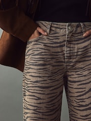 طباعة نمر - جينز بقصة رِجل مستقيمة من القطن 100% - صورة 5 من 8