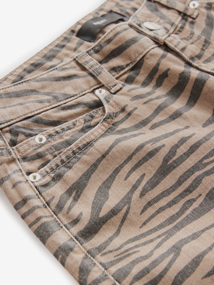 Tiger Print Straight Leg 100% Cotton Jeans - Image 7 of 8